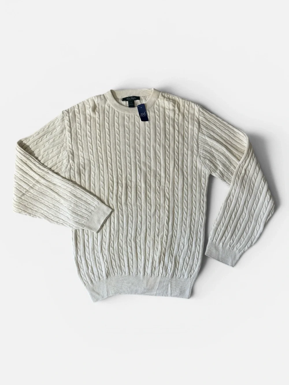 NEW Brooks Brothers mens 2XL XXL Off white cable knit cotton golf sweater NWT